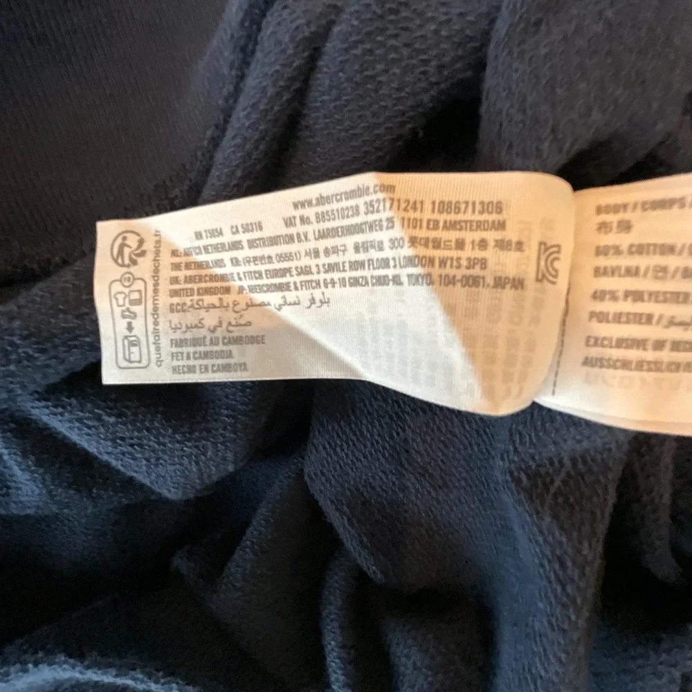 Hollister & Abercrombie Fitch Blue Sweatshirt Size S Cozy Fleece Lined - Picture 7 of 8